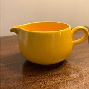 Antique Bright Yellow Ceramic Creamer Pitcher